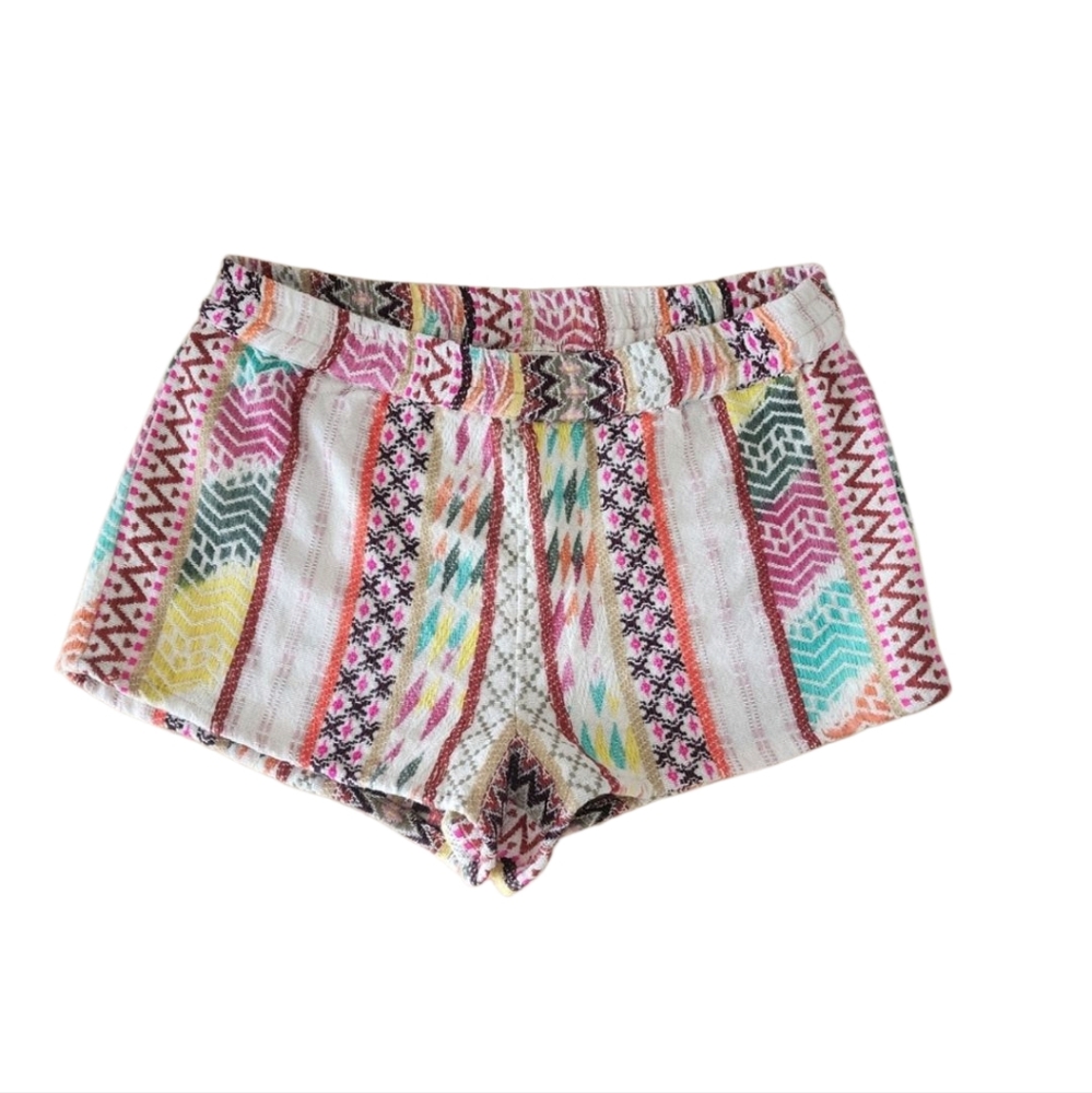 Colorful Patterned Linen Shorts